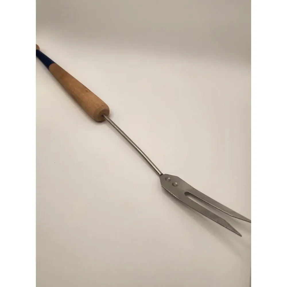 Baseball Bat Meat Carving Fork Wood Handle Kitchen Tool Utensil Vintage Sports